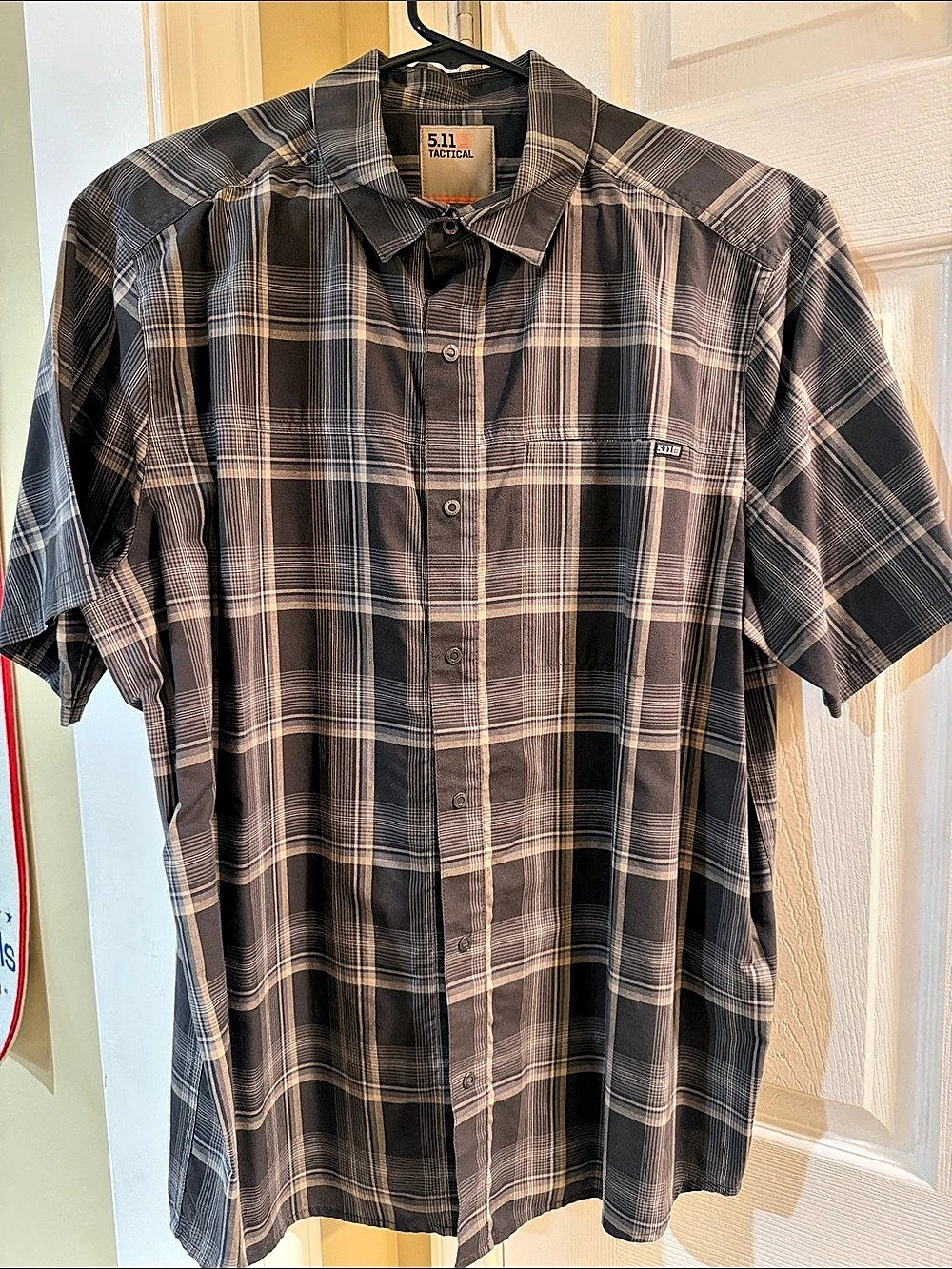 511 Men's Plaid Button-Up Shirt in Brown & Gray